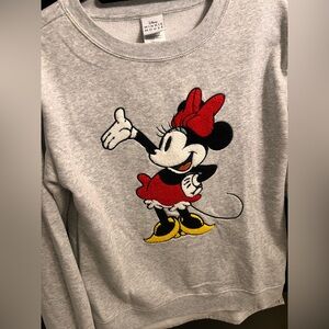 Disney Women's Gray Sweater with Minnie Mouse Design